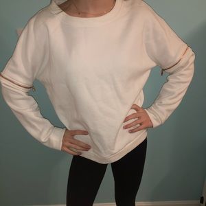 White zipper sweater